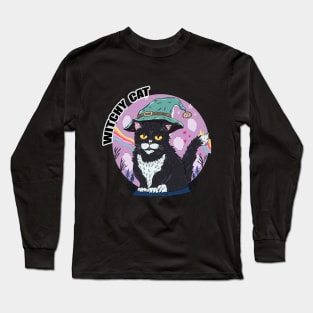 witchy cat Long Sleeve T-Shirt